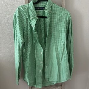 Ralph Lauren Green Gingham Men’s Collared Shirt Size M